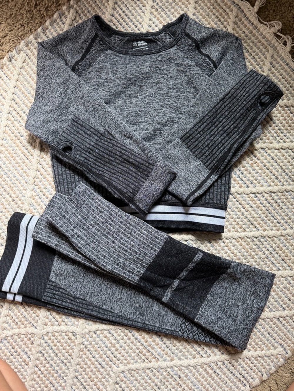 Grey long sleeve workout set